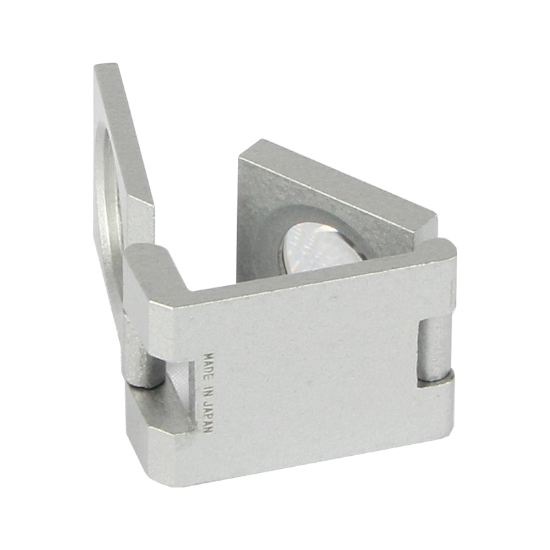 Side profile of the Alfa Mirage loupe linen tester demonstrating its compact, flat-folding mechanism. Side profile of the Alfa Mirage loupe linen tester demonstrating its compact, flat-folding mechanism.