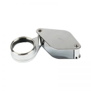 The Alfa Mirage Ruper double glass jewelry loupe fully extended, showcasing its official Japan manufacturing stamp.