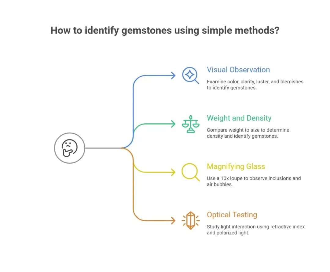 a flowchart detailing simple methods including visual observation weight and density and optical tes 1