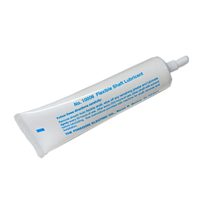 Back view of the Foredom No. 10006 Flexible Shaft Lubricant tube with usage directions. Back view of the Foredom No. 10006 Flexible Shaft Lubricant tube with usage directions.