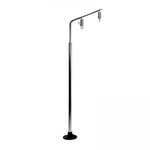 Foredom Double Motor Hanger with upright rod angled extension rod and two spring safety clips