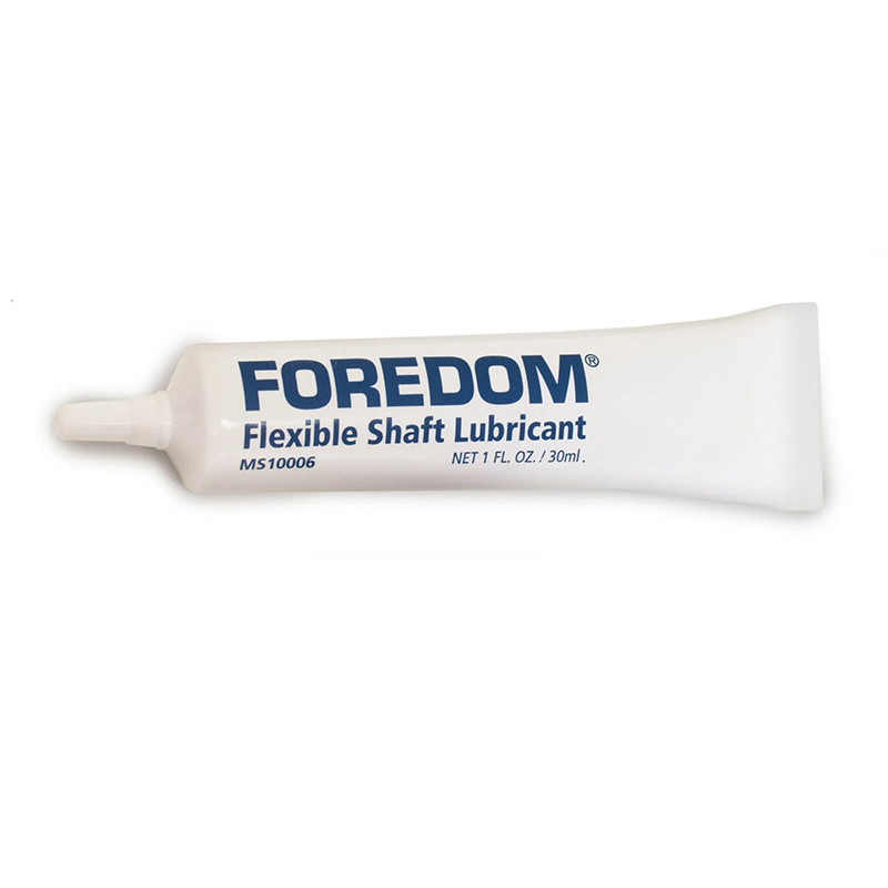 Foredom Flexible Shaft Lubricant (MS10006, 1 fl. oz/30ml) in a white squeeze tube. Foredom Flexible Shaft Lubricant (MS10006, 1 fl. oz/30ml) in a white squeeze tube.
