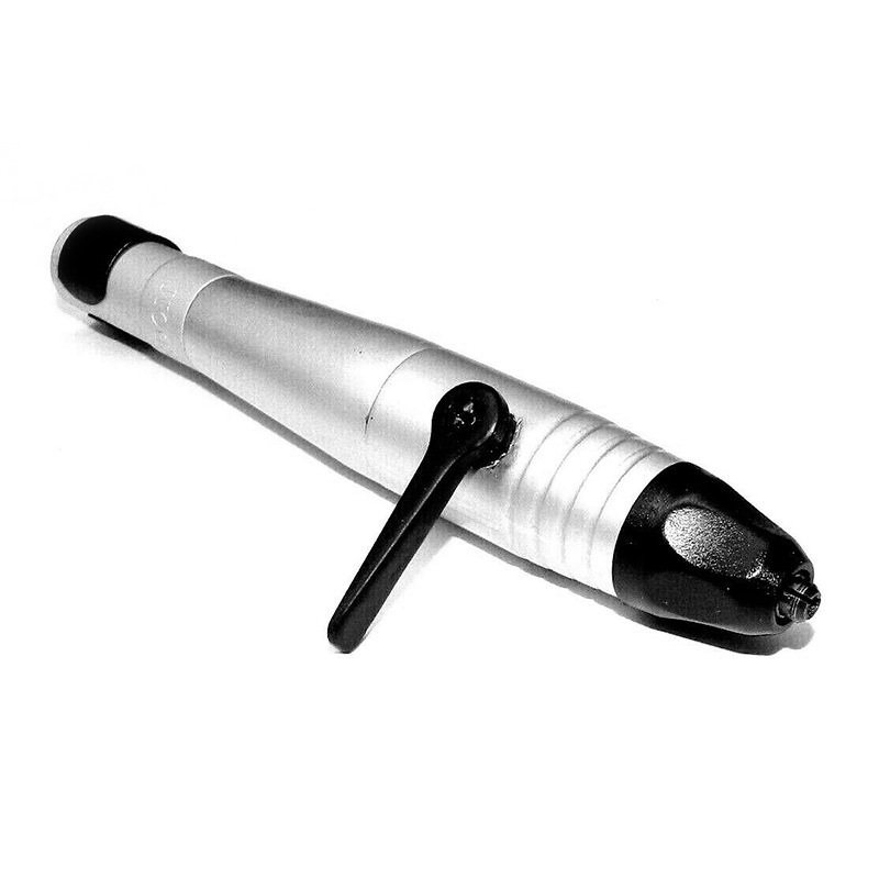 Foredom H 20 Lever-Action Quick Change Handpiece angled view highlighting lever and front collet. Foredom H 20 Lever-Action Quick Change Handpiece angled view highlighting lever and front collet.