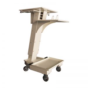 Foredom MAWS10 Mobile Work Station with Electric Height Adjustment front angle view showing outlets