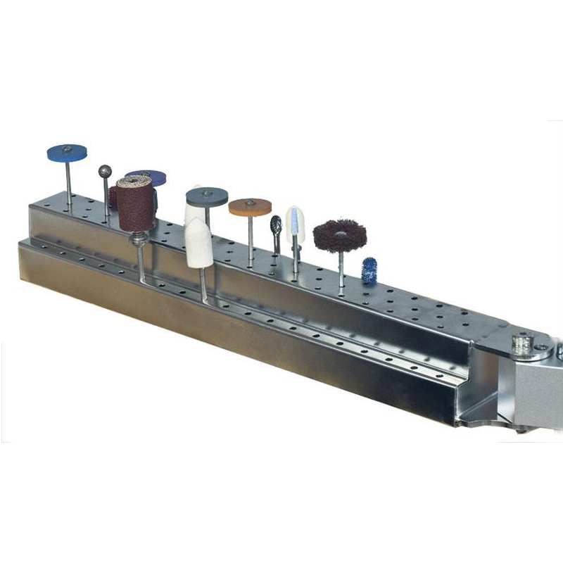 Foredom Work Bench System Bur Holder Arm, two-tier storage for 95 rotary tool burs and bits. Foredom Work Bench System Bur Holder Arm, two-tier storage for 95 rotary tool burs and bits.