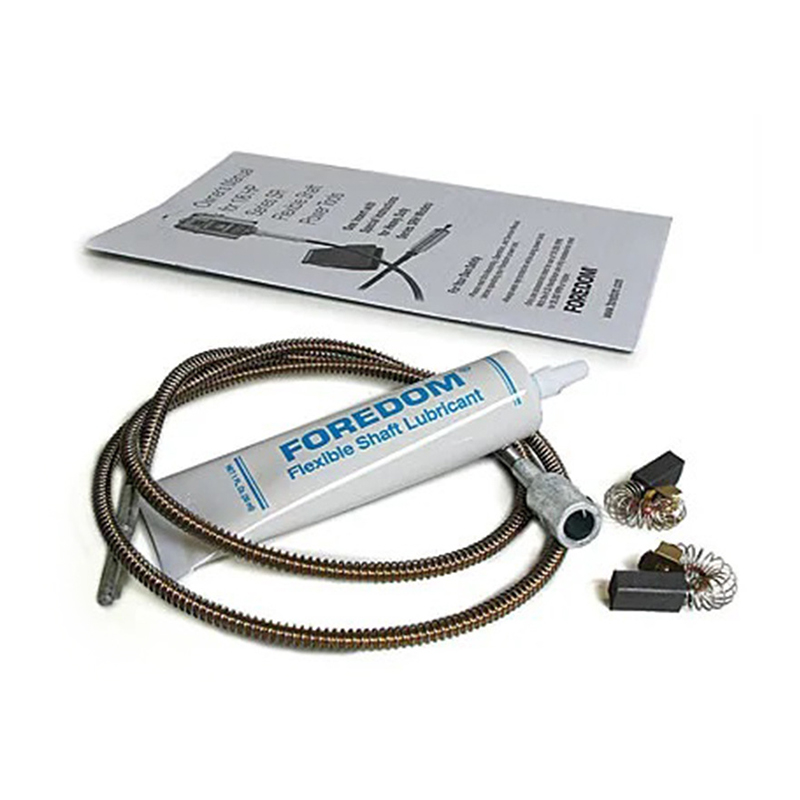 Foredom Motor Maintenance Kit with Flexible Shaft Lubricant, inner shaft, and carbon brushes. Foredom Motor Maintenance Kit with Flexible Shaft Lubricant, inner shaft, and carbon brushes.