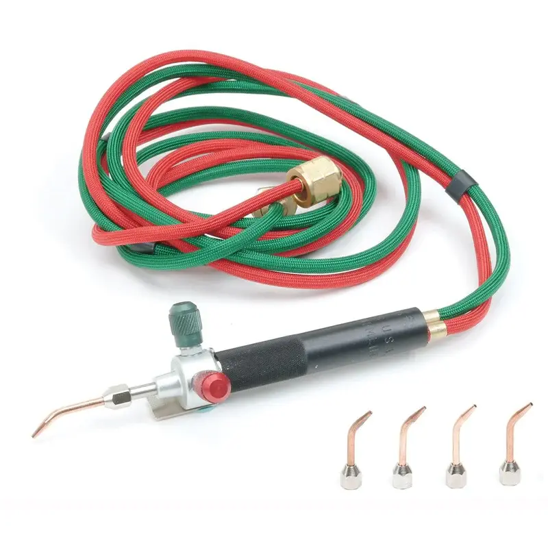 Smith Little Torch with colored hoses and interchangeable tips for precision jewelry soldering.
