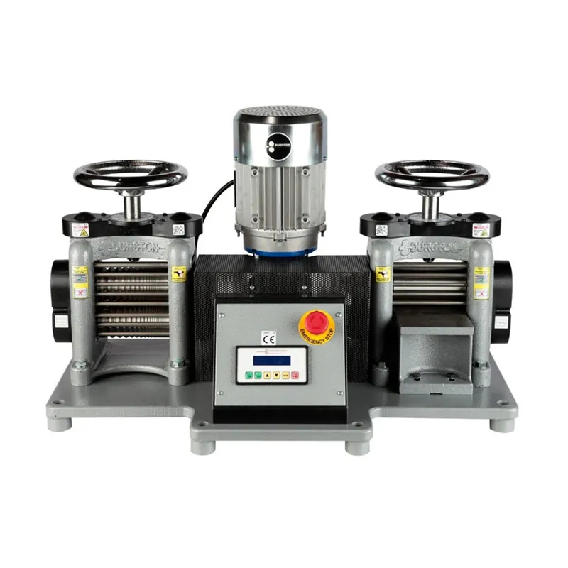 Durston TUI 130 double-sided powered rolling mill featuring digital display and emergency stop for safety.