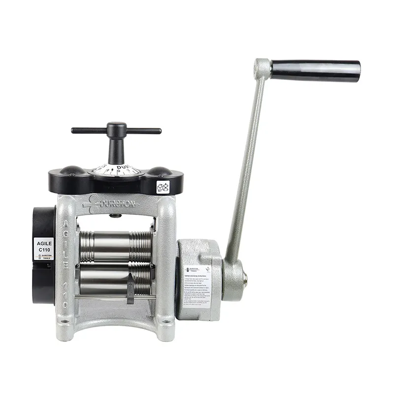Durston Agile C110 compact rolling mill with direct drive and t-bar handle for jewelry wire.