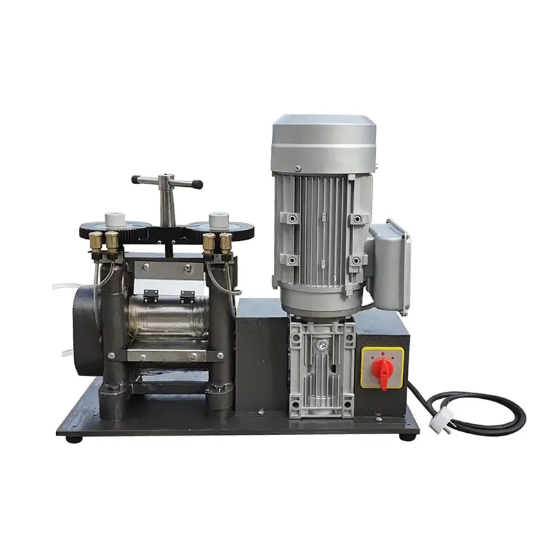 1.5HP single-sided desktop electric rolling mill with high-torque motor for industrial jewelry making.