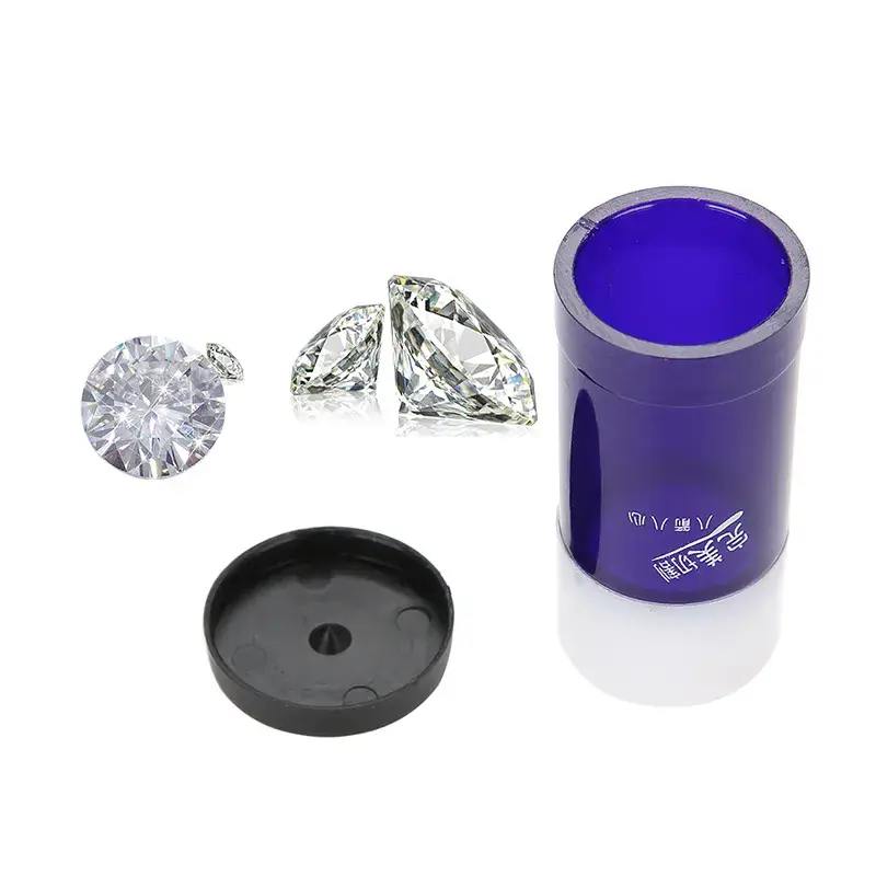 A purple diamond cut scope used for inspecting hearts and arrows symmetry in precision-cut diamonds.