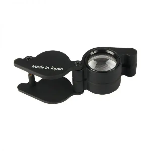 Alfa Mirage Carton Loupe Pro 10X, a high-quality jeweler's magnifier made in Japan for professional stone inspection.