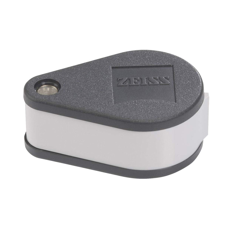 Zeiss D36 professional pocket magnifier with folding protective case for high-precision diamond setting work.