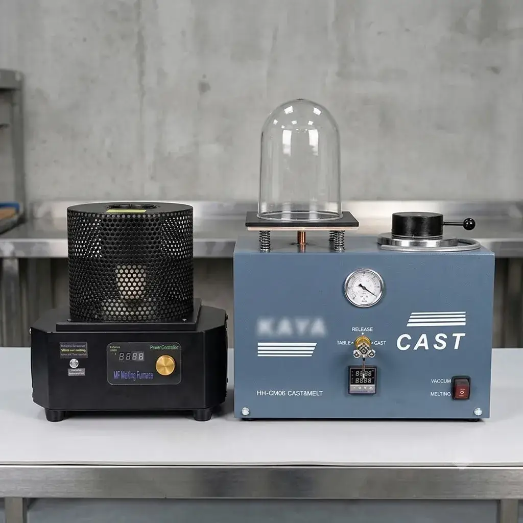 Infographic showing equipment setups for a custom design studio, a repair shop, and a small-scale batch factory.