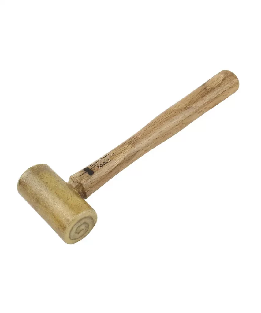 A Durston Tools professional brass mallet with a solid wooden handle, designed for jewelry shaping and metalwork.
