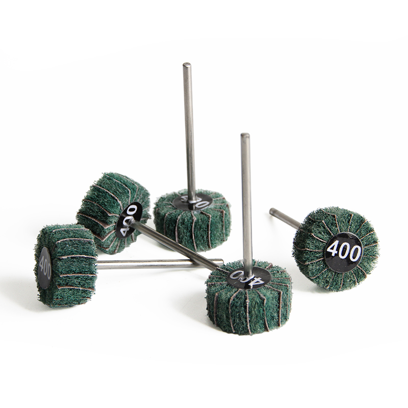 adn® mini hybrid mounted emery wheels cylinder shape Five-piece set of ADN 20x10mm hybrid rotary cylinder wheels displaying 400# fine grit center markings and 2.35mm mandrels.