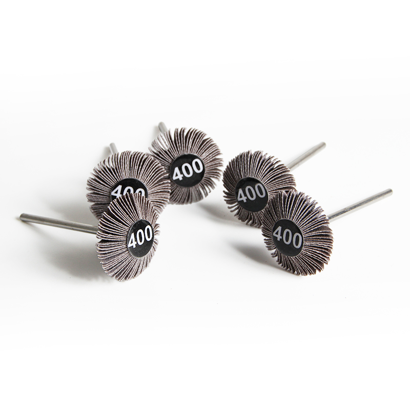 adn® mini mounted emery wheels diamond shape Five-piece set of ADN 25x10mm mounted diamond emery wheels displaying the 400# fine grit center markings and 2.35mm mandrels.