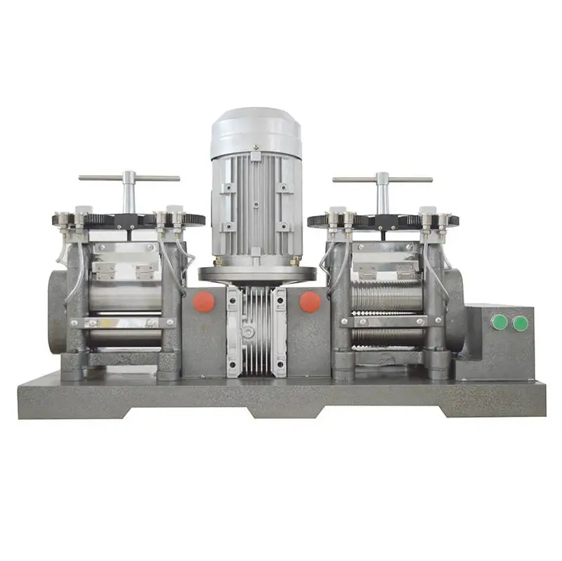 Heavy-duty double head electric rolling mill machine with flat and wire rollers for metal processing.