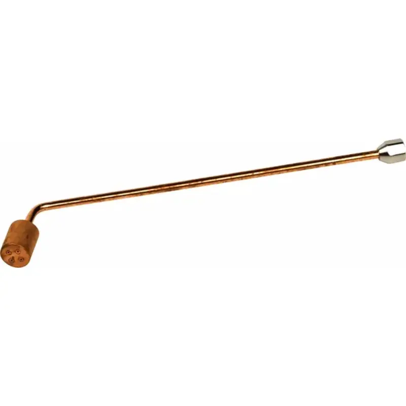 miller® smith torch tip heating tips Close-up nozzle view of the Miller Smith 4-hole heating tip showing the copper orifice layout and long bent shaft.