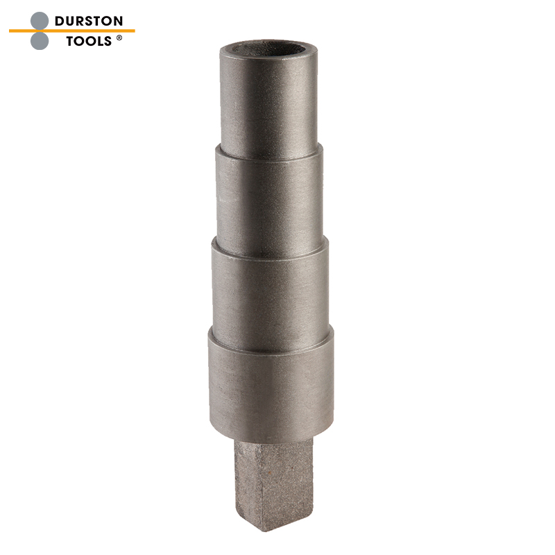 Durston heavy-duty stepped round steel bangle mandrel with a square base tang for vise mounting.