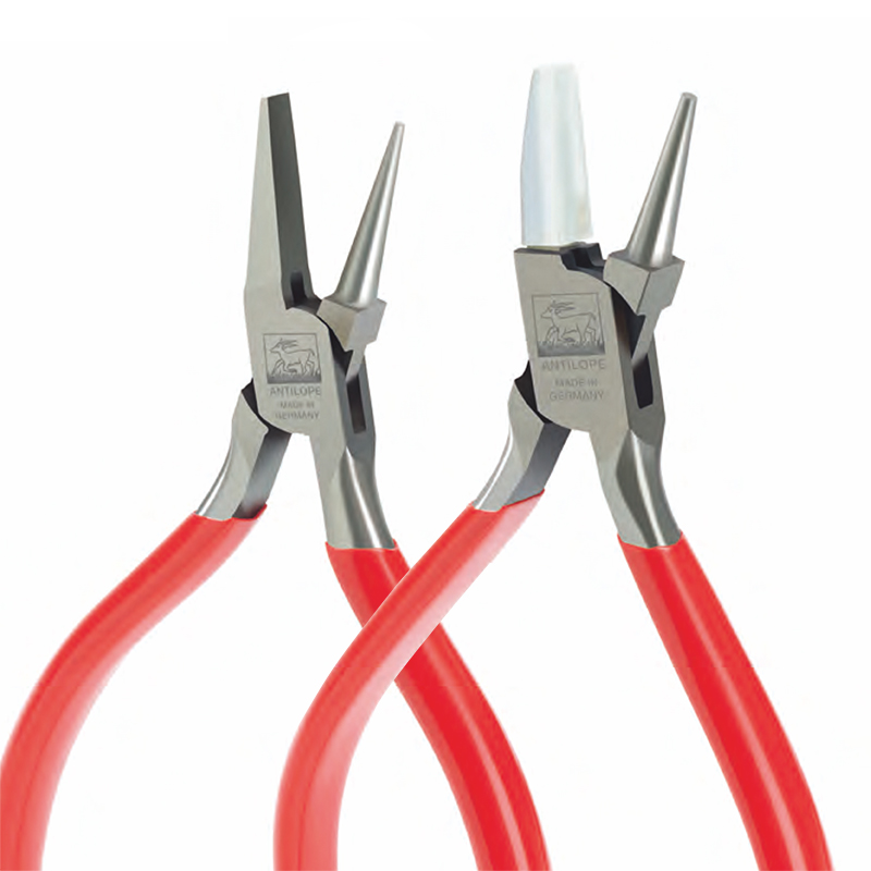 niqua® antilope 130mm round & flat nose pliers, no spring no cut (steel / nylon jaw) Pair view displaying the NIQUA Antilope 130mm round and flat nose pliers, showing the all-steel model alongside the protective nylon-jaw model.