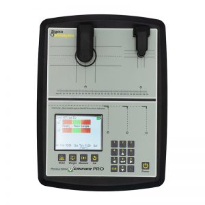 Front view of Sigma Metalytics PMV Pro featuring dual onboard sensors, color LCD screen, and keypad.