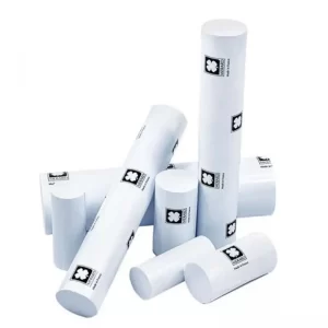 Group display of white cylindrical LUXOR Sky polishing compound bars in varied sizes.