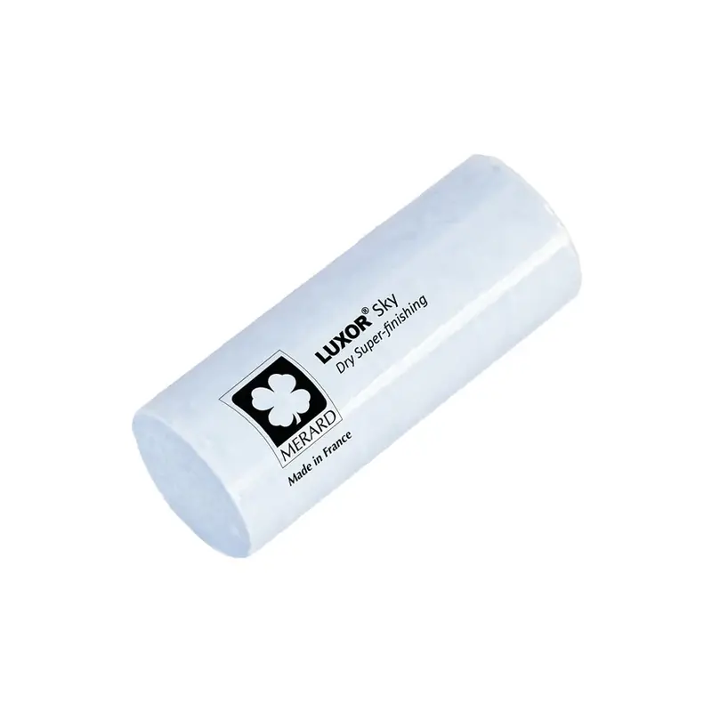 luxor® merard sky solid cylindrical polishing paste Perspective view of the LUXOR Sky solid white cylindrical polishing compound bar.