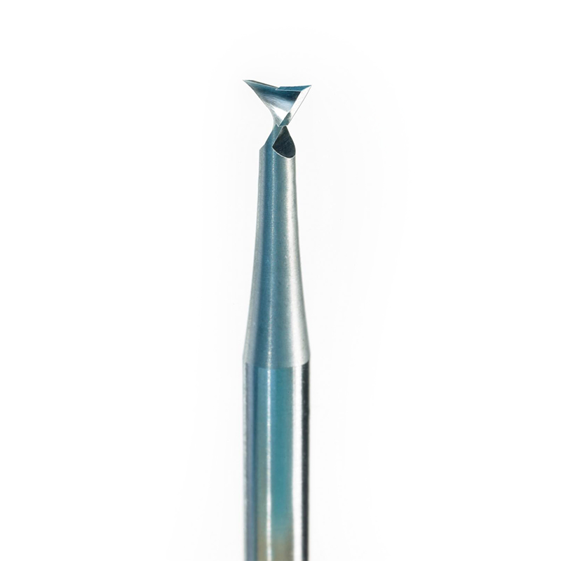 niqua® 52 super q wax burs Macro view of the NIQUA SUPER Q 52 helix wax bur cutting head mounted on a 2.35mm shank.
