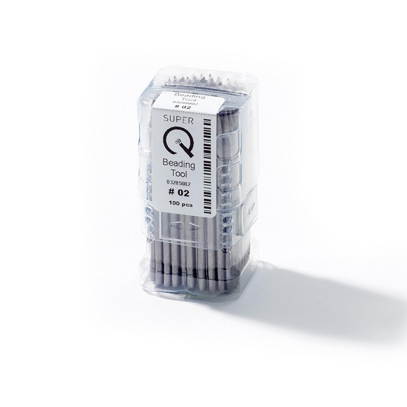 niqua® beading tools NIQUA SUPER Q beading tools packaged in a 100-piece clear plastic workshop storage container.