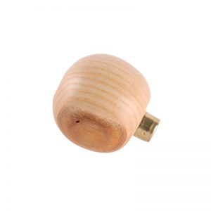 Centered isolated product view of the 40mm round beech wood graver handle highlighting the smooth dome finish.