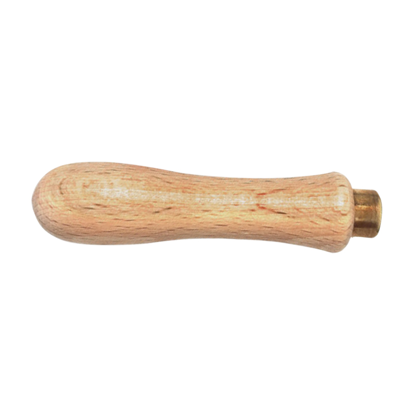 technique® asic handle for hand file Reverse horizontal view displaying the smooth turned surface finish and brass ferrule orientation for hand files.
