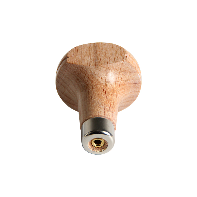 technique® asic handle for beading tools Macro perspective detailing the beading tool insert hole, brass collar fitting, and upper flat anti-roll profile.
