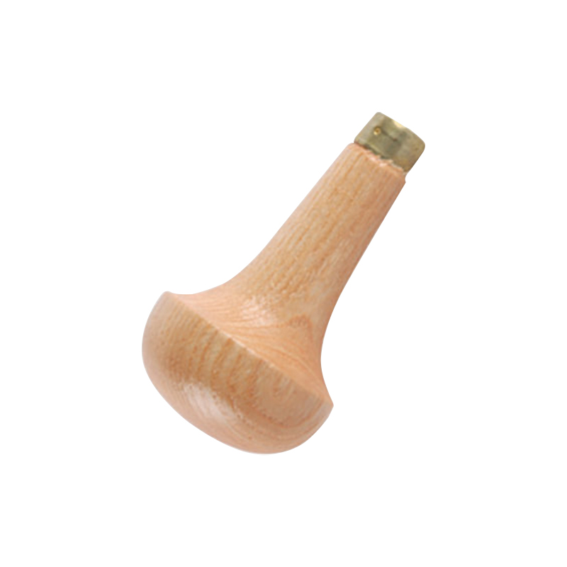 technique® asic handle mushroom long Angle view highlighting the anti-roll flat side design and brass mounting ferrule of the 47mm graver handle.