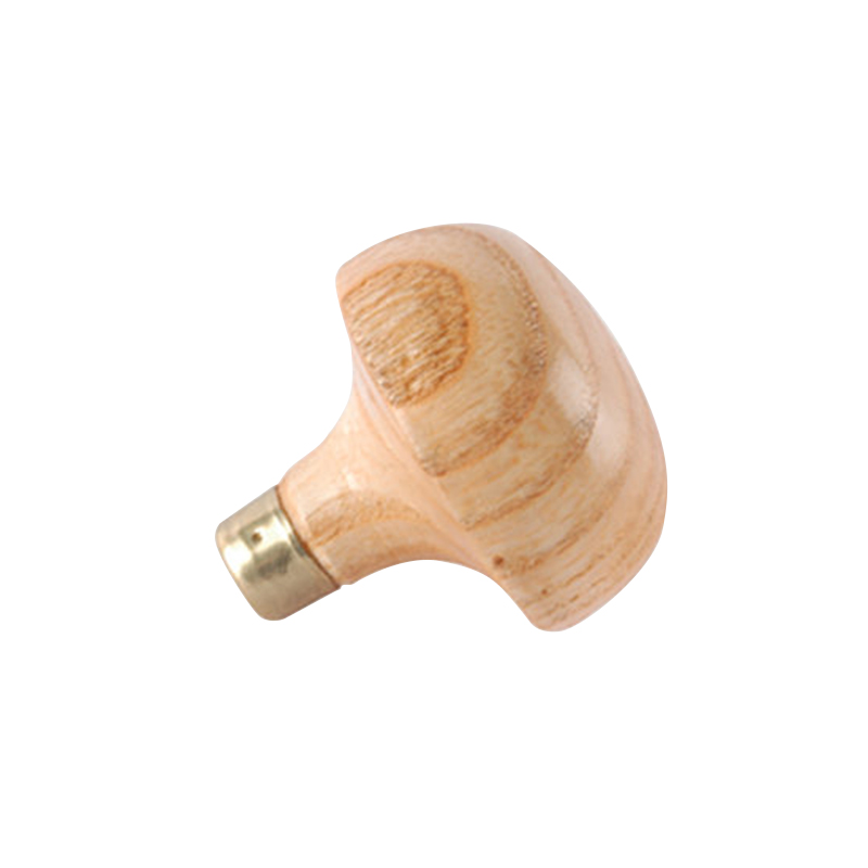 technique® asic handle mushroom short Side-angled view highlighting the ergonomic mushroom head crown and brass ferrule of the 34mm graver handle.