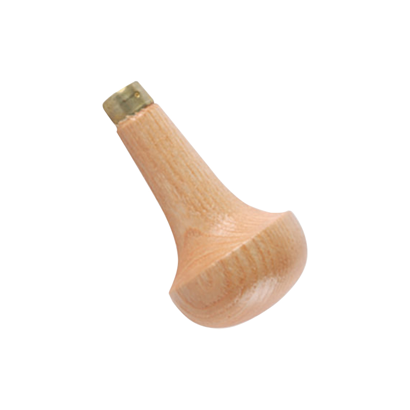 technique® asic handle mushroom long Angled top-down view showing the smooth palm contour and wide cap of the French beech wood long handle.
