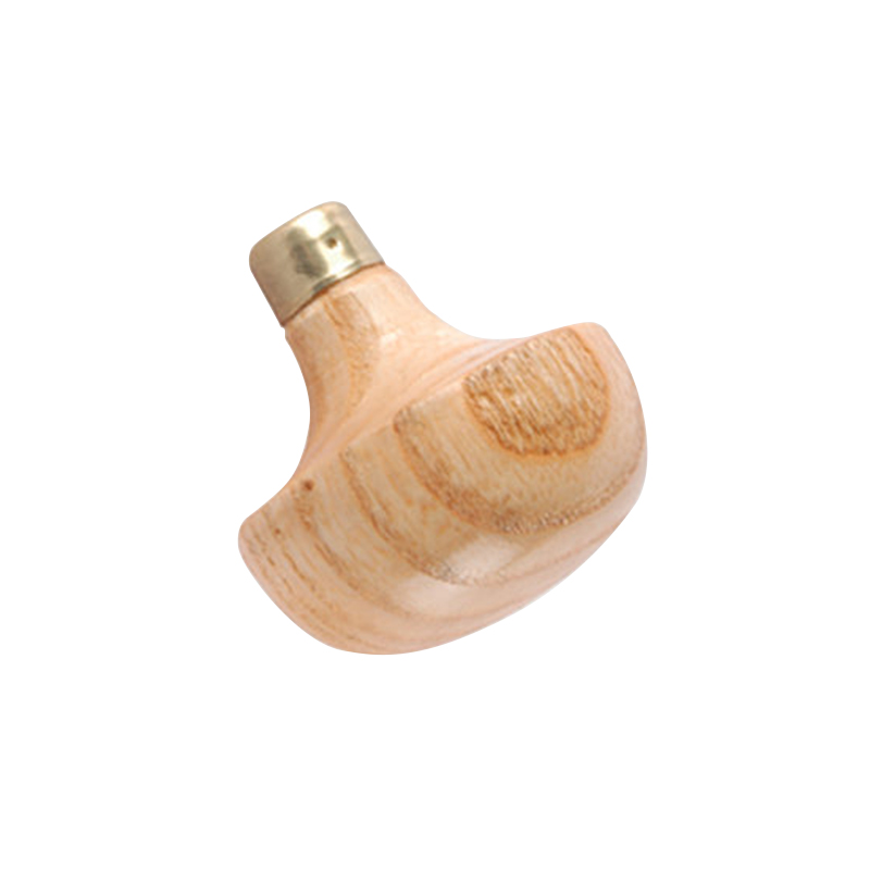 technique® asic handle mushroom short Angled top-down perspective showing the smooth palm contour and wide cap of the French beech mushroom handle.