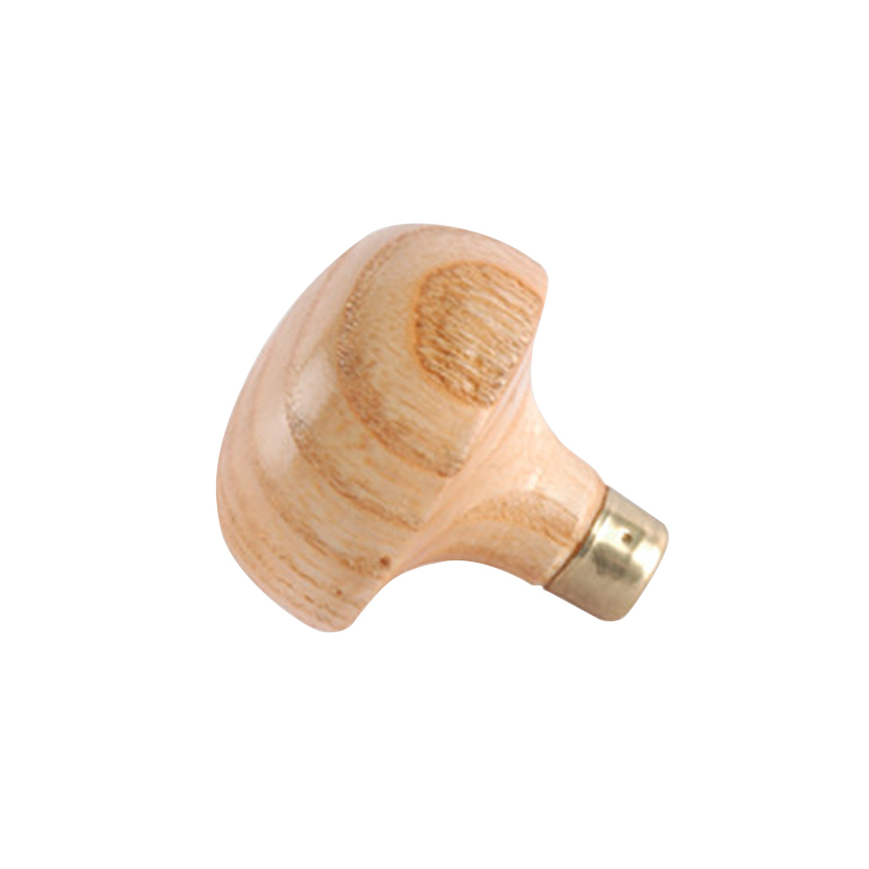 technique® asic handle mushroom short Perspective profile of the TECHNIQUE ASIC #18451 short mushroom graver handle showing the brass collar and natural beech wood grain.