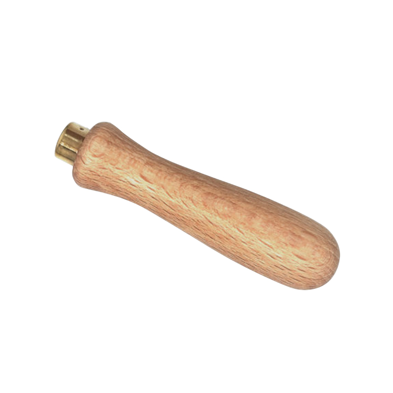 technique® asic handle for needle file Perspective profile of the TECHNIQUE ASIC #18467 97mm needle file handle showing the turned French beech wood and brass ferrule collar.