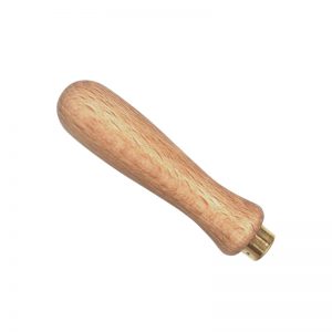 High-angle perspective showcasing the durable finish and comfortable hand contour of the 97mm needle file handle.