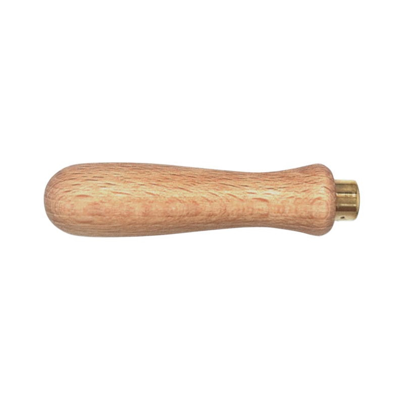 technique® asic handle for needle file Reverse horizontal view displaying the smooth turned surface finish and brass ferrule orientation for needle files.