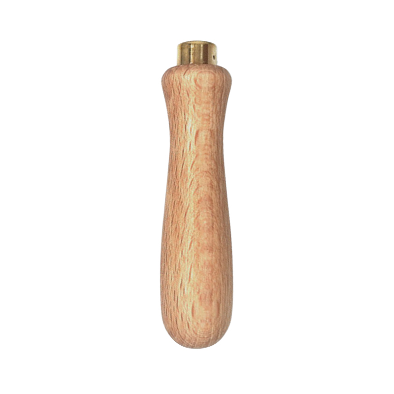 technique® asic handle for needle file Vertical upright perspective detailing the brass socket collar and ergonomic taper of the #18467 tool handle.