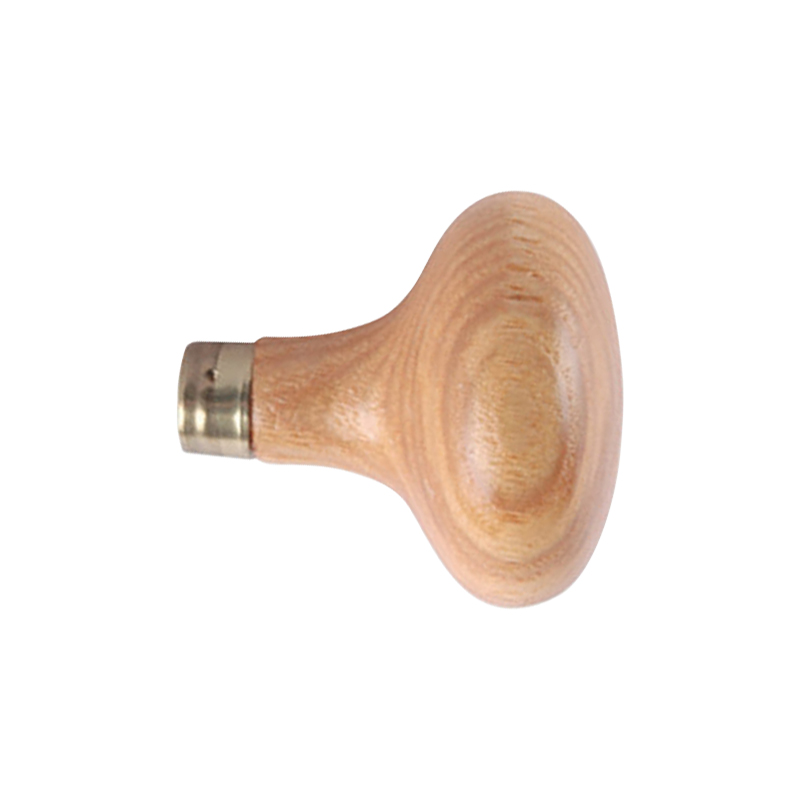 technique® asic handle oval Reverse side view displaying the turned beech wood surface and wide elliptical palm-rest geometry.