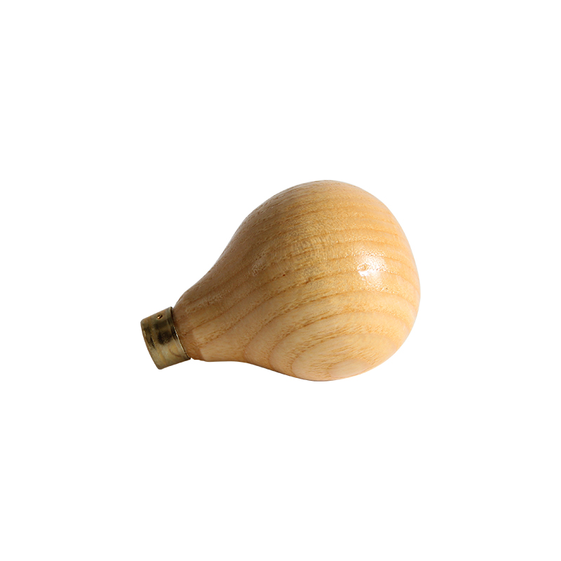 technique® asic handle pear short Reverse perspective display illustrating the rounded dome and neck taper of the pear-shaped wooden graver handle.