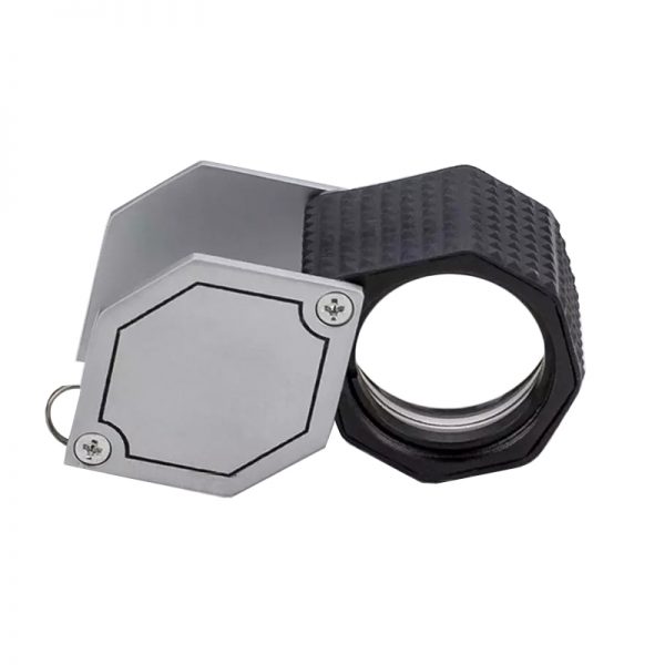 professional triplet hexagon loupe with rubber grip
