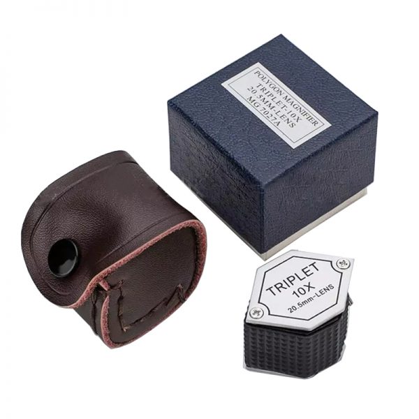 professional triplet hexagon loupe with rubber grip