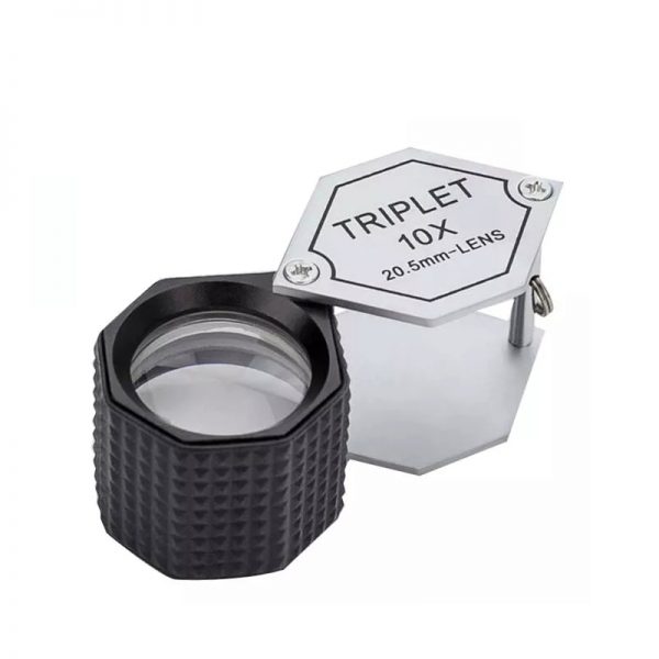 professional triplet hexagon loupe with rubber grip