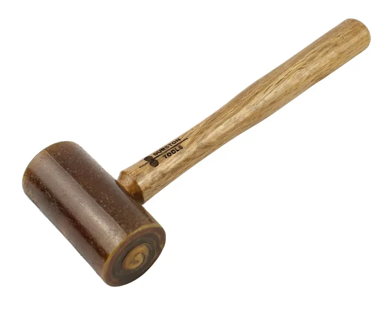 a brown rawhide jewelry hammer by durston tools with a light wood handle 2