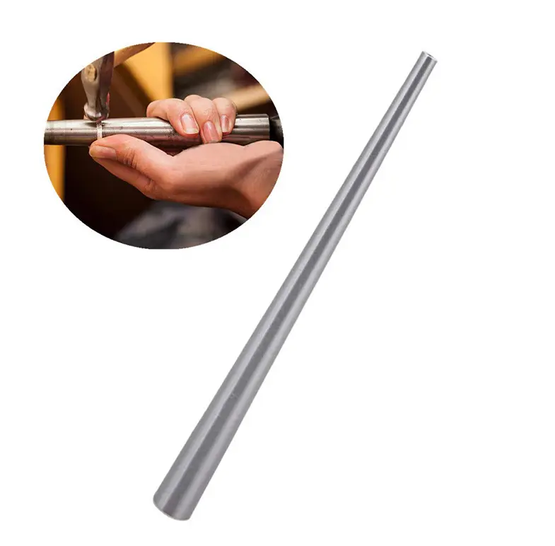 a silver tapered ring mandrel