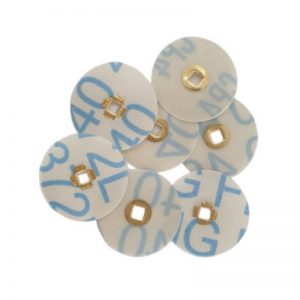 Assorted 3M Brass Center Aluminum Oxide Sanding Discs with blue numbers
